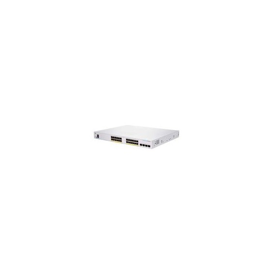 SWITCH CISCO BUSINESS CBS, 24 PUERTOS FULL POE 370W 10/100/1000 GIGABIT, 4 PUERTOS SFP, ADMINISTRACION BASICA