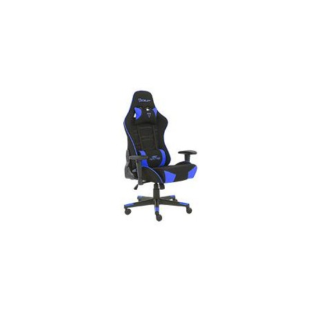 SILLA GAMER DE TELA OCELOT/ COLOR AZUL CON NEGRO/ BASE REFORZADA DE NYLON/ DESCANSA BRAZOS AJUSTABLES / ANGULO DE INCLINACION 