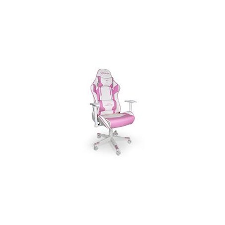 SILLA GAMER OCELOT/COLOR ROSA CON BLANCO/DESCANSA BRAZOS AJUSTABLES/ RECLINABLE 90-155 GRADOS/ SOPORTA HASTA 150KG