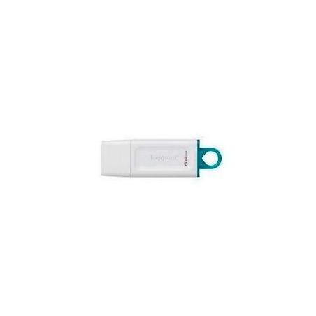 MEMORIA KINGSTON 64GB USB 3.2 ALTA VELOCIDAD / DATATRAVELER EXODIA BLANCO CON ANILLO AZUL TRANSPARENTE (KC-U2G64-5R)