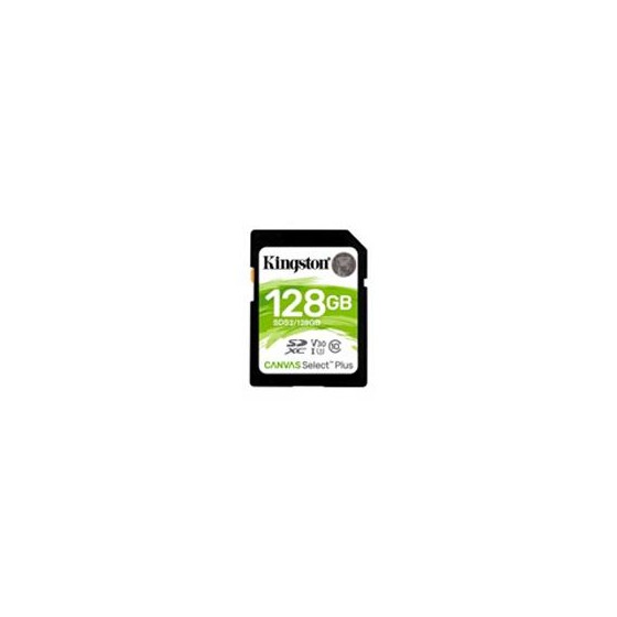 MEMORIA FLASH SD KINGSTON SDXC CANVAS SELECT 128GB 100R CL10 UHS-I V30(SDS2/128GB)