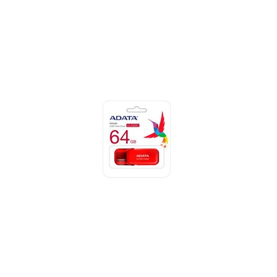 MEMORIA ADATA 64GB USB 2.0 UV240 ROJO (AUV240-64G-RRD)