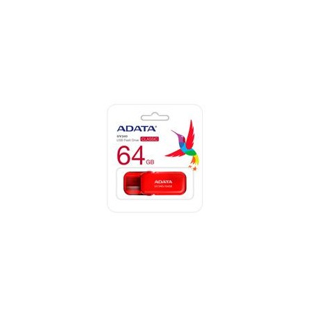 MEMORIA ADATA 64GB USB 2.0 UV240 ROJO (AUV240-64G-RRD)