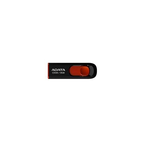 MEMORIA ADATA 16GB USB 2.0 C008 RETRACTIL NEGRO- ROJO (AC008-16G-RKD)