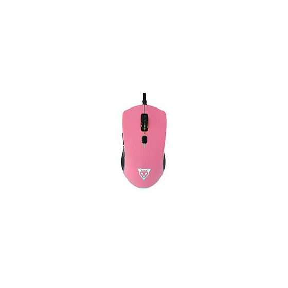 MOUSE OCELOT GAMING ALAMBRICO/ILUMINACION TIPO RGB/DPI 1000-1600-3000-6200/ COLOR ROSA MAGENTA CON NEGRO