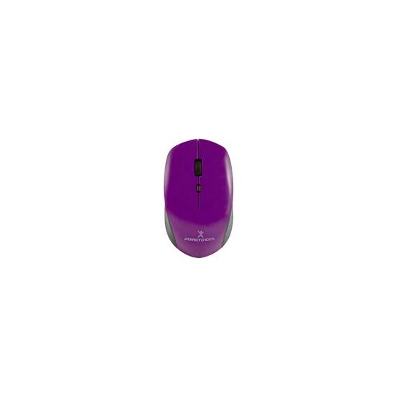 MOUSE INALAMBRICO 1600 DPI OPTICO CONECTOR USB PERFECT CHOICE ROOT PRO - MORADO 