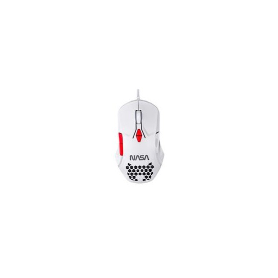 MOUSE GAMER NASA BY TECHZONE NS-GM04 ALAMBRICO LED RGB BLANCO 7 BOTONES HASTA 6400 DPIS