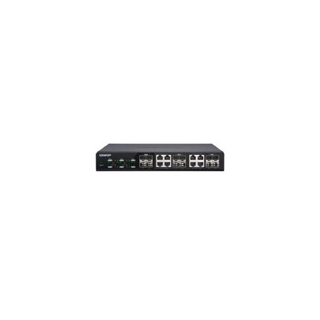 SWITCH QNAP QSW-M1208-8C, 12 PUERTOS / 8  SFP+/RJ45 10 GBE, 4 PTS 10GBE SFP+ /ADMINISTRACION WEB  LACP, VLAN, QOS