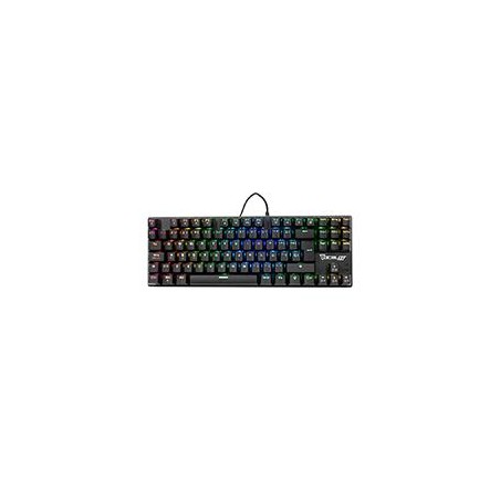 TECLADO ALAMBRICO TIPO MECANICO TKL SWITCH ROJO FULL RGB, ESTRUCTURA DE ABS