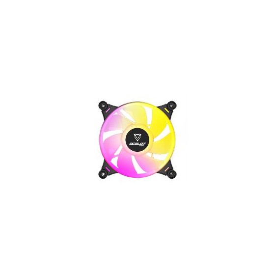 VENTILADOR OCELOT GAMING OF-3 / 120MM / ARGB / 38.5 CFM / 1200 RPM / 21.2 DB / 4 PINES / COLOR NEGRO