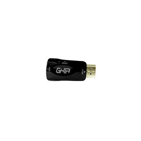 ADAPTADOR GHIA CONVERTIDOR DE VIDEO HDMI MACHO A VGA HEMBRA CON AUDIO