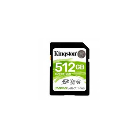 MEMORIA FLASH SD KINGSTON SDXC CANVAS SELECT 512GB 100R CL10 UHS-I V30(SDS2/512GB)