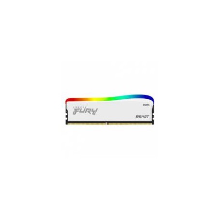 MEMORIA RAM KINGSTON DIMM DDR4 16GB 3600MT/S FURY BEAST WHITE RGB CL18 288PIN 1.35V C/DISIPADOR DE CALOR P/PC/GAMER/ALTO RENDI