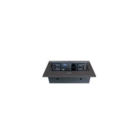 CAJA BROBOTIX PARA MESA HDMI X1, USB X1, CORRIENTE X2, RJ45 X2,  SVGAX1,  STEREO X1, NEGRO