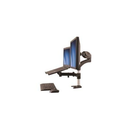 SOPORTE PARA UN MONITOR - BRAZO PARA MONITOR Y BASE PARA LAPTOP CON AJUSTE DE ALTURA DE UN TOQUE - CON SOPORTE VESA PARA PANTA