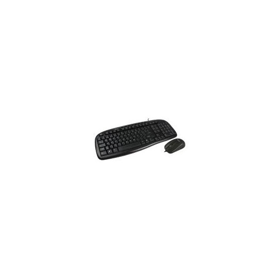 KIT TECLADO Y MOUSE ALAMBRICOS CONECTOR USB IDEAL PARA USUARIOS DIESTROS Y ZURDOS EASY LINE BY PERFECT CHOICE BALANCE - NEGRO