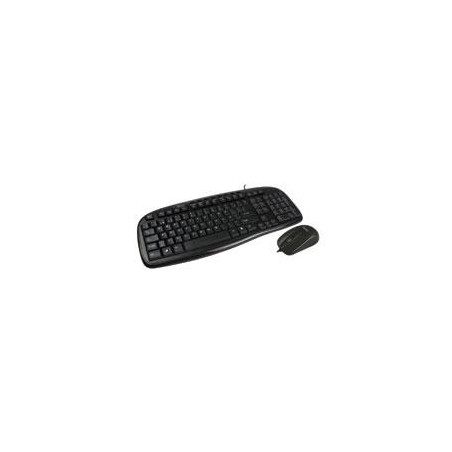 KIT TECLADO Y MOUSE ALAMBRICOS CONECTOR USB IDEAL PARA USUARIOS DIESTROS Y ZURDOS EASY LINE BY PERFECT CHOICE BALANCE - NEGRO