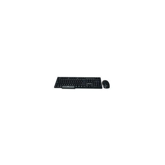 KIT TECLADO / MOUSE INALAMBRICOS CONECTOR USB RESISTENTE A DERRAMES PERFECT CHOICE - NEGRO