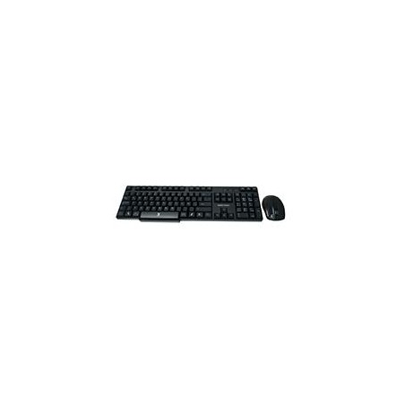 KIT TECLADO / MOUSE INALAMBRICOS CONECTOR USB RESISTENTE A DERRAMES PERFECT CHOICE - NEGRO