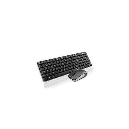 COMBO TECLADO MULTIMEDIA Y MOUSE OPTICO GHIA / GT4000BG / INALAMBRICO / RECEPTOR USB / NEGRO CON GRIS