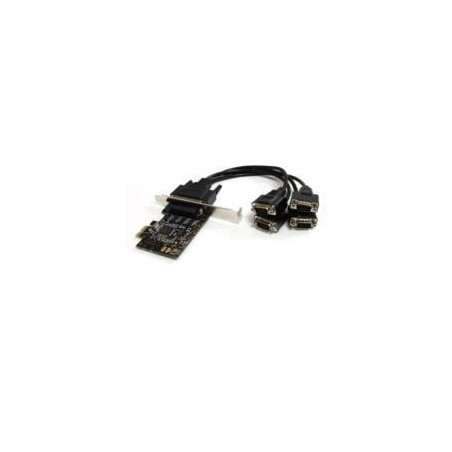 TARJETA PCI EXPRESS - ADAPTADOR PCIE DE 4 PUERTOS SERIAL CON CABLE MULTICONECTOR RS232 SERIE - 4X DB9 MACHO - BREAKOUT CABLE -