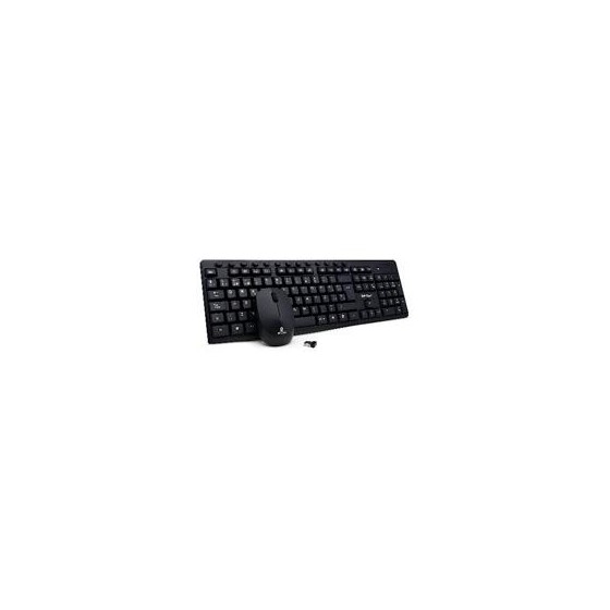 KIT TECLADO Y MOUSE BROBOTIX INALAMBRICO, RECEPTOR USB, NEGRO