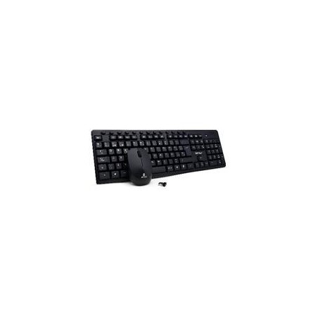 KIT TECLADO Y MOUSE BROBOTIX INALAMBRICO, RECEPTOR USB, NEGRO