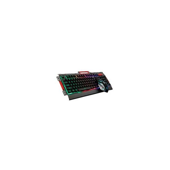 KIT TECLADO Y MOUSE BROBOTIX GAMER, ALAMBRICO USB, RGB,  HUMO