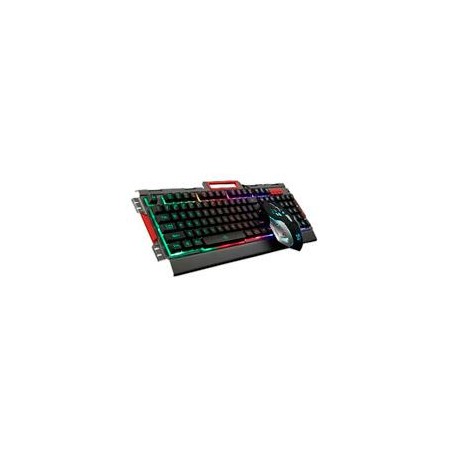 KIT TECLADO Y MOUSE BROBOTIX GAMER, ALAMBRICO USB, RGB,  HUMO