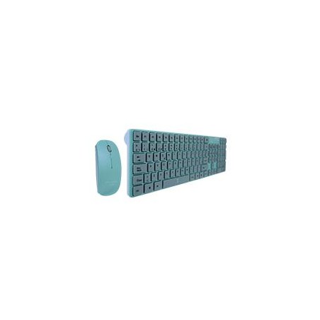 KIT TECLADO Y MOUSE INALAMBRICO PARA NINOS PERFECT CHOICE BALLOON - AZUL