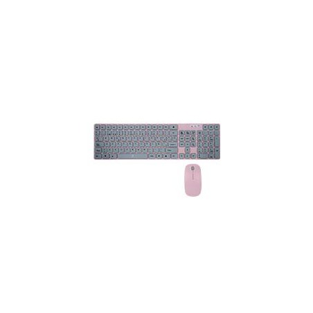 KIT TECLADO Y MOUSE INALAMBRICO PARA NINOS PERFECT CHOICE BALLOON - ROSA