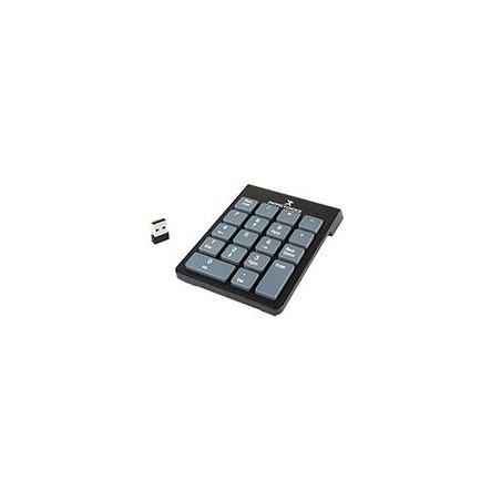 TECLADO NUMERO INALAMBRICO CONECTOR USB PORTATIL 18 TECLAS DE MEMBRANA PERFECT CHOICE - NEGRO / GRIS