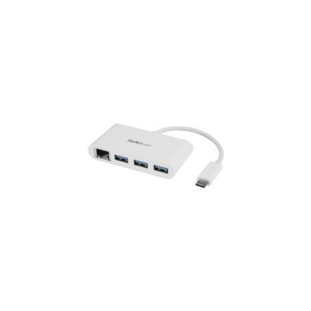 HUB USB 3.0 DE 3 PUERTOS CON USB-C Y ETHERNET GIGABIT - CONCENTRADOR DE USB TIPO-C A USB-A CONVENCIONAL - BLANCO - STARTECH.CO