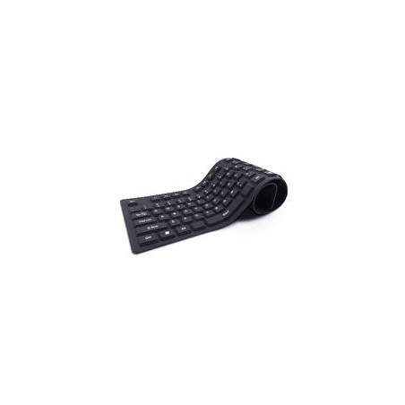 TECLADO BROBOTIX ALAMBRICO USB, FLEXIBLE, NEGRO 