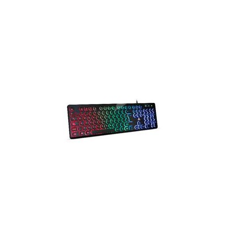 TECLADO BROBOTIX ALAMBRICO USB, RGB, TECLAS CIRCULARES, NEGRO