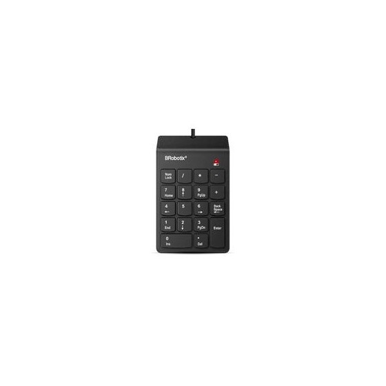 TECLADO BROBOTIX ALAMBRICO NUMERICO USB, DELGADO, COLOR NEGRO