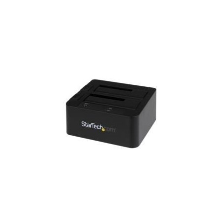 BASE DOCKING STATION USB 3.0 CON UASP DE 2 BAHIAS PARA DISCO DURO O SSD SATA III DE 2.5 O 3.5 PULGADAS - INTERCAMBIO EN CALIEN