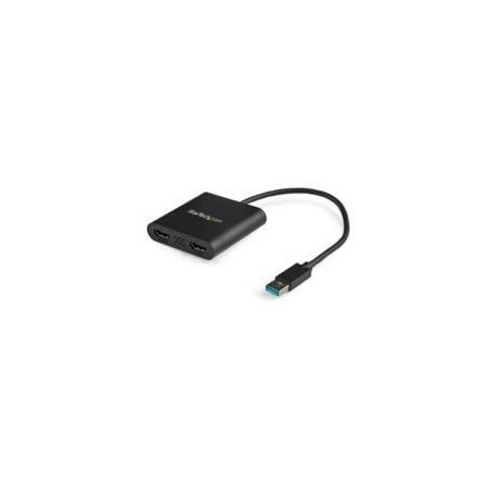 ADAPTADOR DE VIDEO EXTERNO - TARJETA DE VIDEO EXTERNA USB 3.0 A 2 PUERTOS HDMI 4K A 30HZ PARA 2 PANTALLAS - COMPATIBLE CON WIN