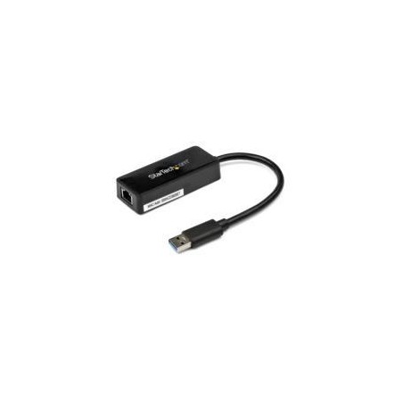 ADAPTADOR TARJETA DE RED NIC EXTERNA USB 3.0 1 PUERTO GIGABIT ETHERNET RJ45 Y 1 PUERTO USB SUPER SPEED - CABLE - NEGRO - START