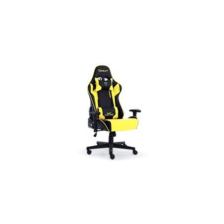 SILLA GAMER OCELOT/COLOR AMARILLA CON NEGRO/DESCANSA BRAZOS AJUSTABLES/ RECLINABLE 90-155 GRADOS/ SOPORTA HASTA 150KG