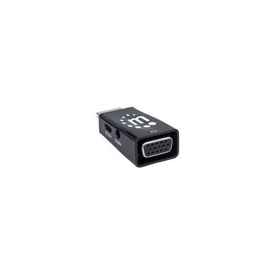 CONVERTIDOR VIDEO,MANHATTAN,151542, HDMI A SVGA+AUDIO, MICRO, BL