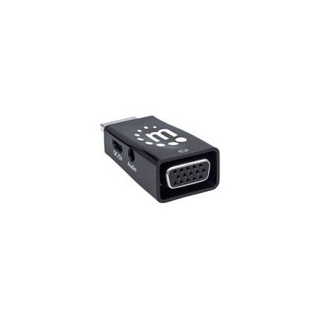 CONVERTIDOR VIDEO,MANHATTAN,151542, HDMI A SVGA+AUDIO, MICRO, BL