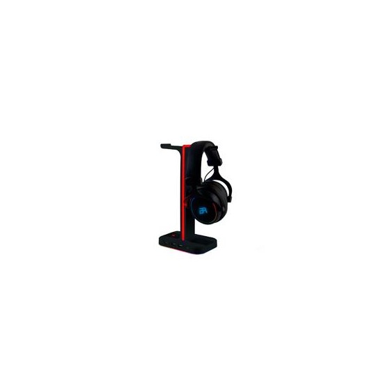 BASE GAMER BALAM RUSH ATLAS HR760 / SOPORTE PARA DIADEMA / ILUMINACION RGB / 2X USB A / NEGRO / BR-931502