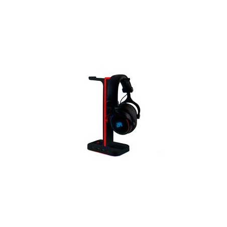 BASE GAMER BALAM RUSH ATLAS HR760 / SOPORTE PARA DIADEMA / ILUMINACION RGB / 2X USB A / NEGRO / BR-931502