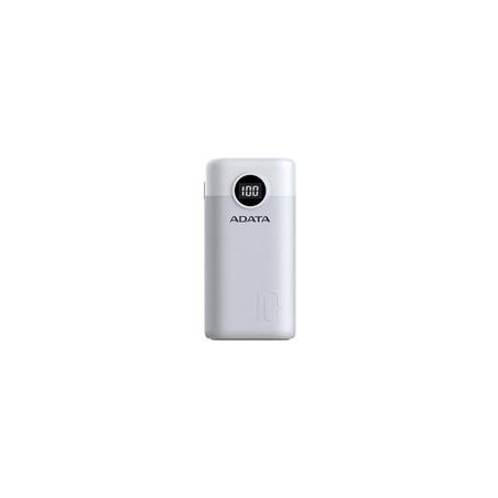 BATERIA DE RESPALDO ADATA POWER BANK P10000QCD 10000MAH/2 USB A/ 1 USB C/INDICADOR DE CARGA DIGITAL COLOR BLANCO (AP10000QCD-D