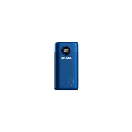 BATERIA DE RESPALDO ADATA POWER BANK P10000QCD 10000MAH/2 USB A/ 1 USB C/INDICADOR DE CARGA DIGITAL COLOR AZUL (AP10000QCD-DGT