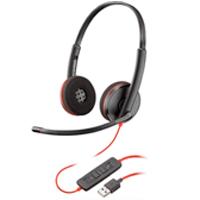 DIADEMA HP POLY 8X228A6 BLACKWIRE C3220/ ALAMBRICA BINAURAL USB-A USB-C REDUCCION DE RUIDO CON MICROFONO CONTROL EN EL CABLE COLOR NEGRO CON NARANJA