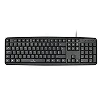 TECLADO ALAMBRICO RESISTENTE A SALPICADURAS Y DERRAMES TECLAS DE MEMBRANA CONECTOR USB PERFECT CHOICE – NEGRO