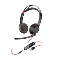DIADEMA HP POLY 8X231AA BLACKWIRE C5220/ ALAMBRICA BINAURAL USB-A USB-C 3,5MM MICROFONO CANCELACION DE RUIDO ALMOHADILLAS DE VINIPIEL CONTROL DE LLAMADAS COLOR NEGRO CON NARANJA