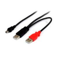 CABLE DE 91CM USB EN Y PARA DISCOS DUROS EXTERNOS – 2X USB A MACHO A 1X USB MINI B MACHO – STARTECH.COM MOD. USB2HABMY3